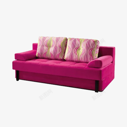 简约折叠沙发png免抠素材_新图网 https://ixintu.com 产品实物 双人沙发 实木沙发 家居 沙发 玫红色