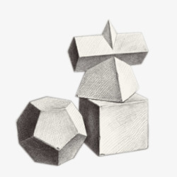 方形长方体堆积的几何石膏高清图片