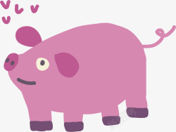 小猪装饰画卡通粉色小猪装饰插画高清图片