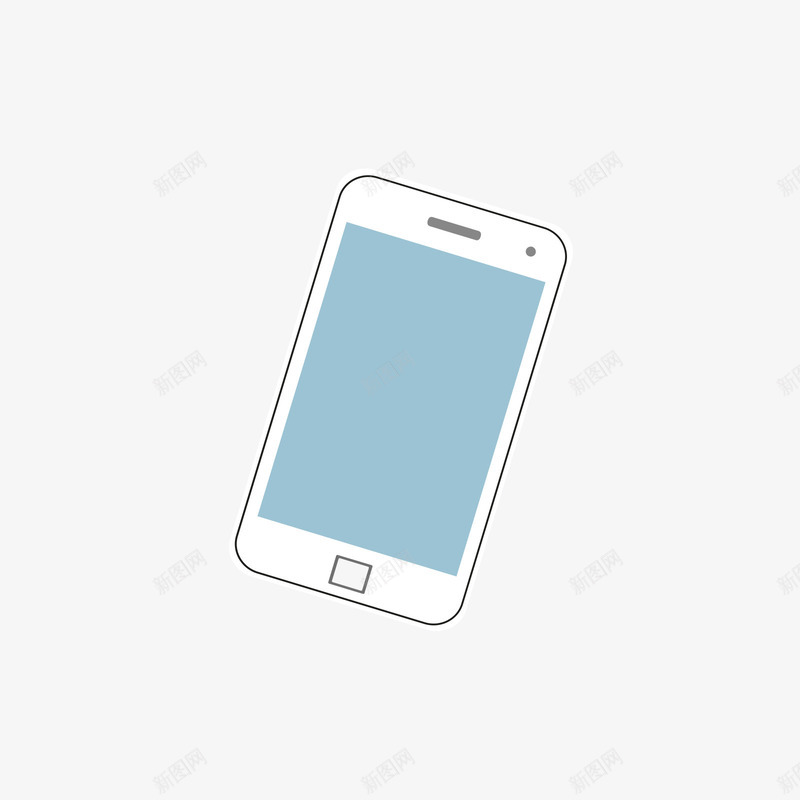 蓝白色的手机png免抠素材_新图网 https://ixintu.com 手机 数码 日用 白色 矢量手机 蓝色