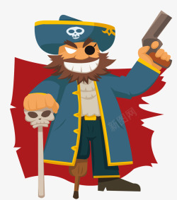 海盗船长卡通动漫人物高清图片