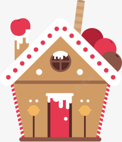 饼干小屋可爱圣诞小屋饼干矢量图高清图片