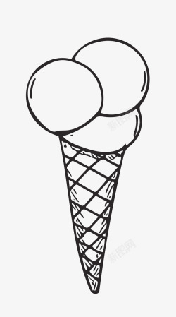 卡通手绘冰淇淋蛋卷素材