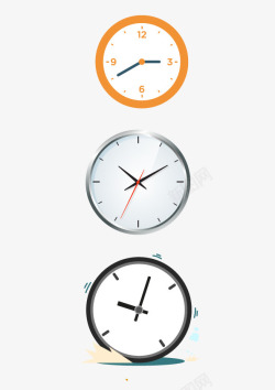 钟表时钟扁平化合集矢量图素材
