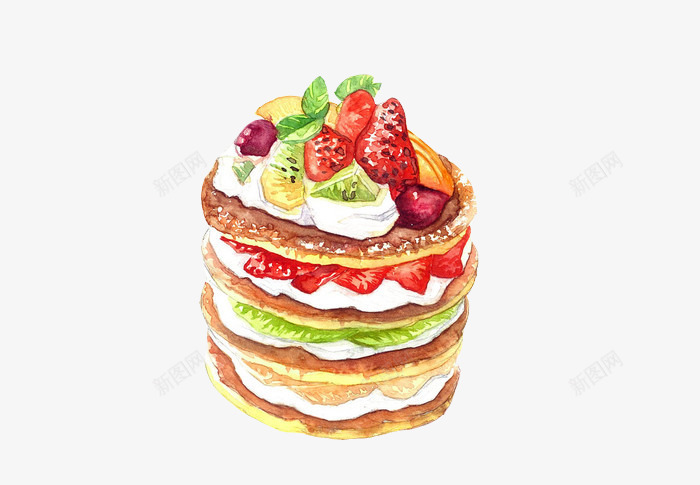 法式水果甜点png免抠素材_新图网 https://ixintu.com 下午茶 卡通手绘 奶油 新鲜 水果 法式甜点 聚会