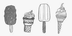 巧克力冰棍手绘冰淇淋高清图片