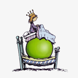 豌豆公主摇椅手绘豌豆公主插画高清图片
