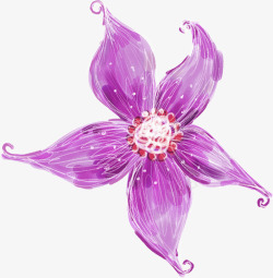 花卉造型创意合成手绘紫色的花卉造型高清图片