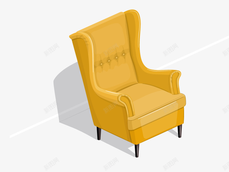 老虎沙发矢量图ai免抠素材_新图网 https://ixintu.com 家具 高清 矢量图