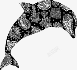 海豚底纹海豚矢量图高清图片