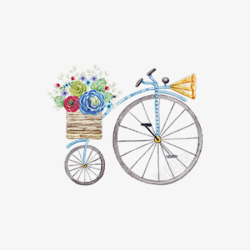 鲜花造型单车鲜花造型图案高清图片