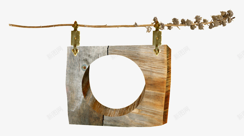 木质吊框png免抠素材_新图网 https://ixintu.com 吊框 木头 木质相框 相框