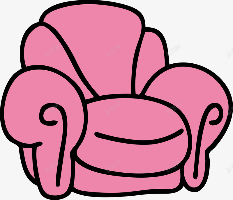 卡通单人粉色沙发png免抠素材_新图网 https://ixintu.com 单人沙发 卡通沙发 可爱沙发 沙发 矢量沙发 粉色沙发