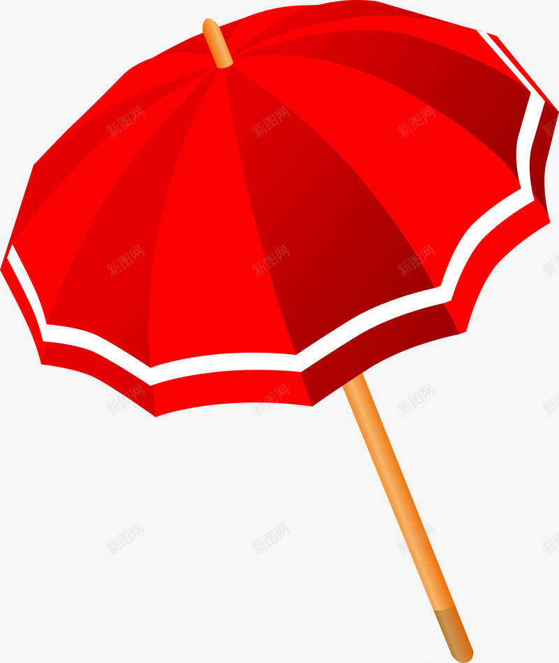 红色雨伞卡通效果夏日png免抠素材_新图网 https://ixintu.com 卡通 夏日 效果 红色 雨伞