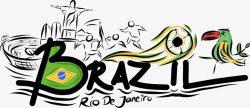 飞驰的足球巴西里约装饰元素高清图片