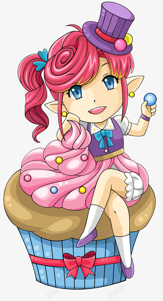 冰淇淋公主png免抠素材_新图网 https://ixintu.com 冰淇淋女孩 卡通 可爱 女孩 手绘 甜点 甜食 粉色女孩