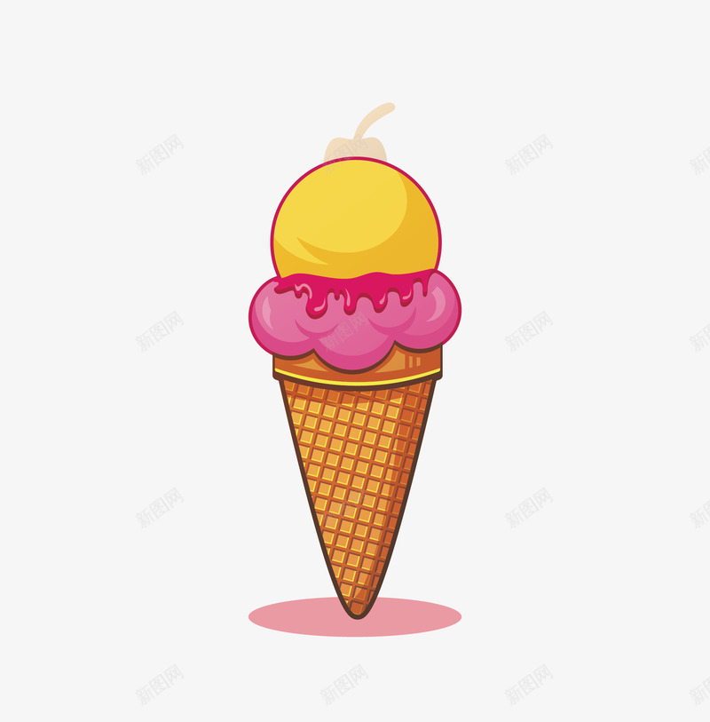 美味的蛋筒冰淇凌矢量图ai免抠素材_新图网 https://ixintu.com 冰淇凌 冷饮 甜品 美味的 蛋筒 零食 食物 矢量图