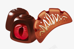 美味的巧克力派卡通甜点高清图片