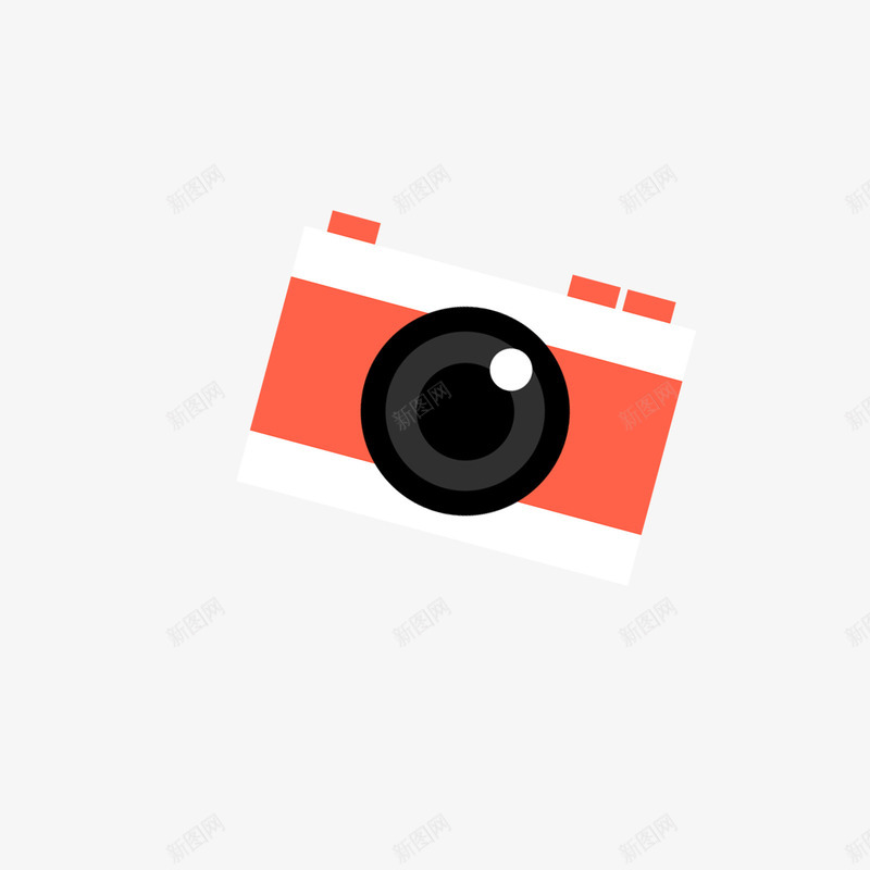 红色的相机png免抠素材_新图网 https://ixintu.com 数码 日用 白色 相机 矢量相机 红色 黑色