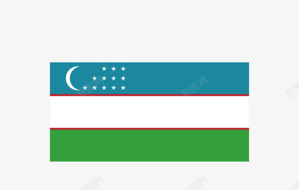 乌兹别克斯坦国旗矢量图图标图标