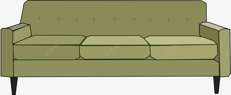 墨绿色的卡通沙发png免抠素材_新图网 https://ixintu.com 卡通 墨绿色 沙发 沙发卡通
