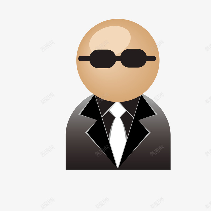 穿黑丝西装的人物头像png免抠素材_新图网 https://ixintu.com 人物 商务 白领头像 眼镜 西装 黑色人物 黑色眼镜