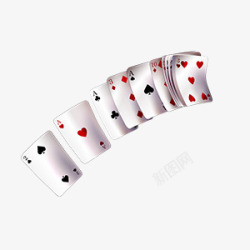 质感扑克牌创意手绘质感效果扑克牌排列高清图片