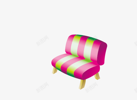 彩色条纹沙发png免抠素材_新图网 https://ixintu.com 单人沙发 家具 彩色 沙发