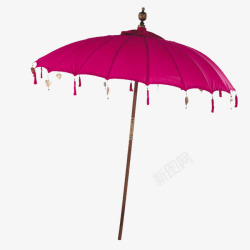 玫瑰红长柄雨伞素材