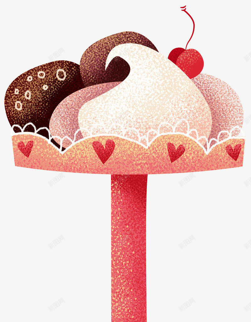 手绘甜品插画png免抠素材_新图网 https://ixintu.com 手绘 插画 水果 甜品 蛋糕 装饰图案 零食 饼干