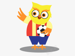 足球教练卡通猫头鹰足球矢量图高清图片