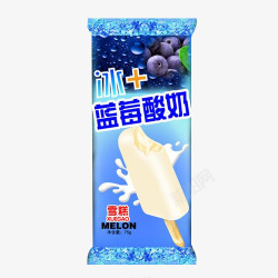 冰激凌包装设计蓝莓雪糕包装高清图片