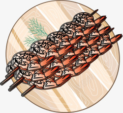 港式串串虾美味的椒盐虾矢量图高清图片