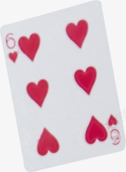 创意扑克牌红桃6素材