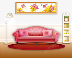 粉色台灯豪华客厅高清图片