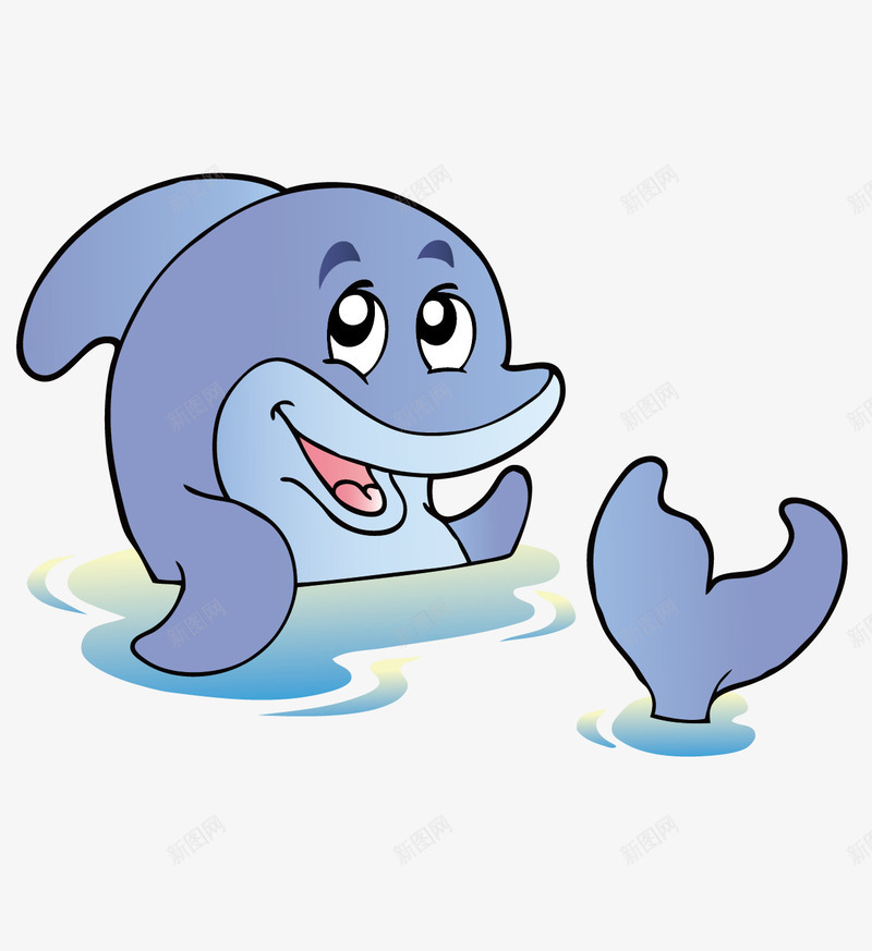 卡通戏水的海豚png免抠素材_新图网 https://ixintu.com 卡通 卡通海豚 海豚 海豚矢量