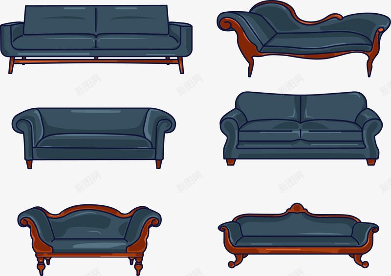 沙发png免抠素材_新图网 https://ixintu.com 免费矢量下载 家具 插画 沙发 真皮沙发