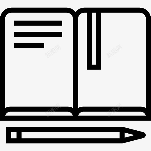 本书图标png_新图网 https://ixintu.com 写 学校 教育 笔记本 读 铅笔