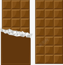 两块巧克力两块褐色美味巧克力矢量图高清图片