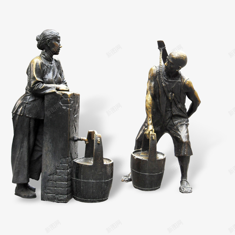 铜人雕塑png免抠素材_新图网 https://ixintu.com 装饰 造型 铜人 雕塑