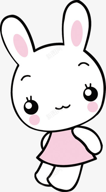 可爱卡通白兔造型手绘png免抠素材_新图网 https://ixintu.com 卡通 可爱 白兔 造型