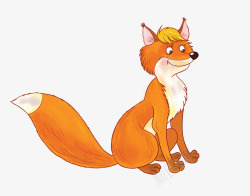 卡通版坐着的小狐狸素材