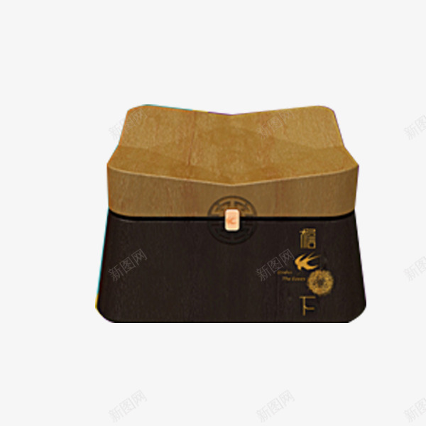 茶包包装png免抠素材_新图网 https://ixintu.com 产品实物 创意 多边形 木头材质 棕色