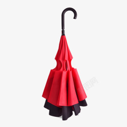红色反向雨伞素材