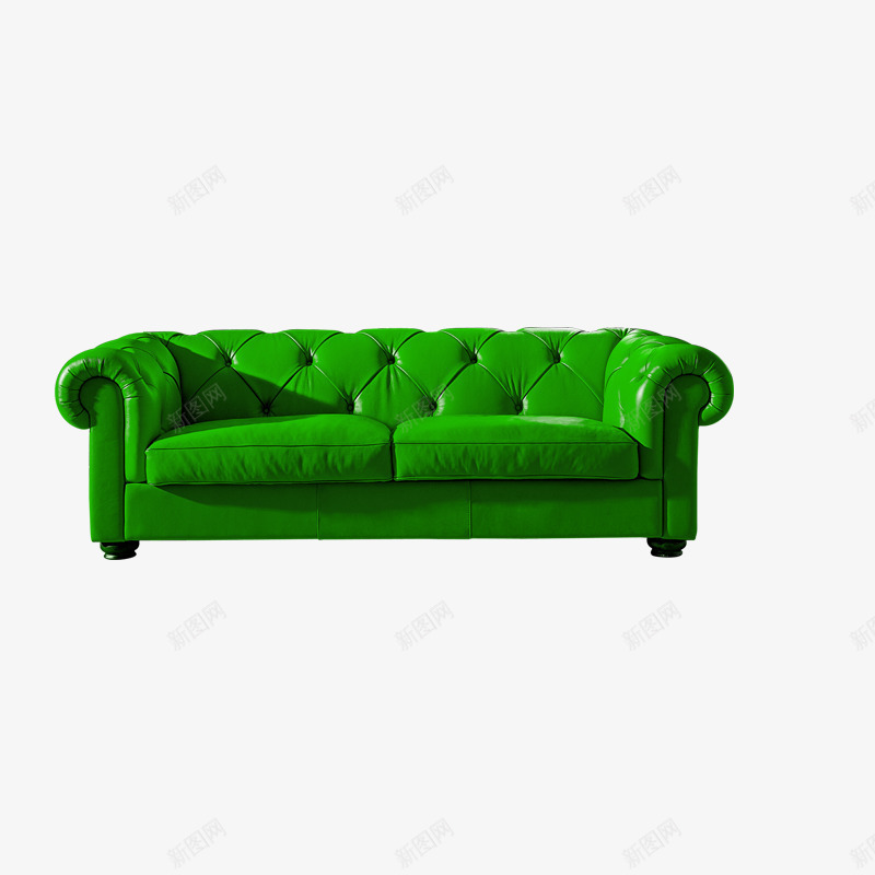 绿色皮质沙发png免抠素材_新图网 https://ixintu.com 家具 沙发 皮质 绿色