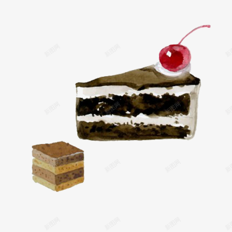 手绘插画巧克力甜品png免抠素材_新图网 https://ixintu.com 可可 巧克力 巧克力甜品 甜品 甜食 食物