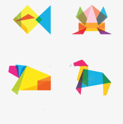 折纸马创意几何高清图片