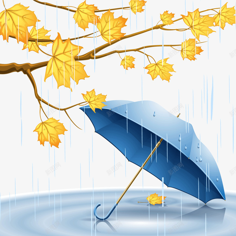 雨天雨伞树叶装饰图案png免抠素材_新图网 https://ixintu.com 树叶 装饰图案 雨伞 雨天