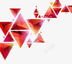 三角红色立体时尚装饰数码图案素材