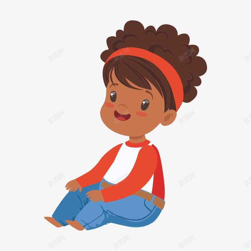 卡通版坐着的小女孩png免抠素材_新图网 https://ixintu.com 动漫动画 卡通人物 卡通手绘 可爱小女孩 坐着的小朋友 小女孩 装饰图
